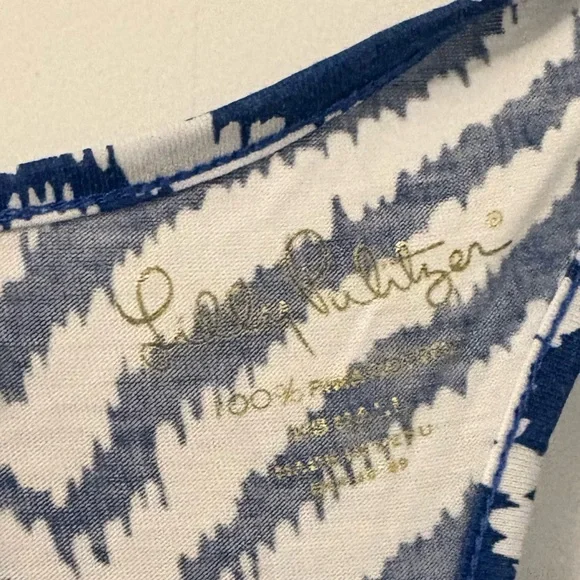 LILY PULITZER NWOT Melle Trapeze Tank Dress in Indigo Zebron pattern - Picture 5 of 7